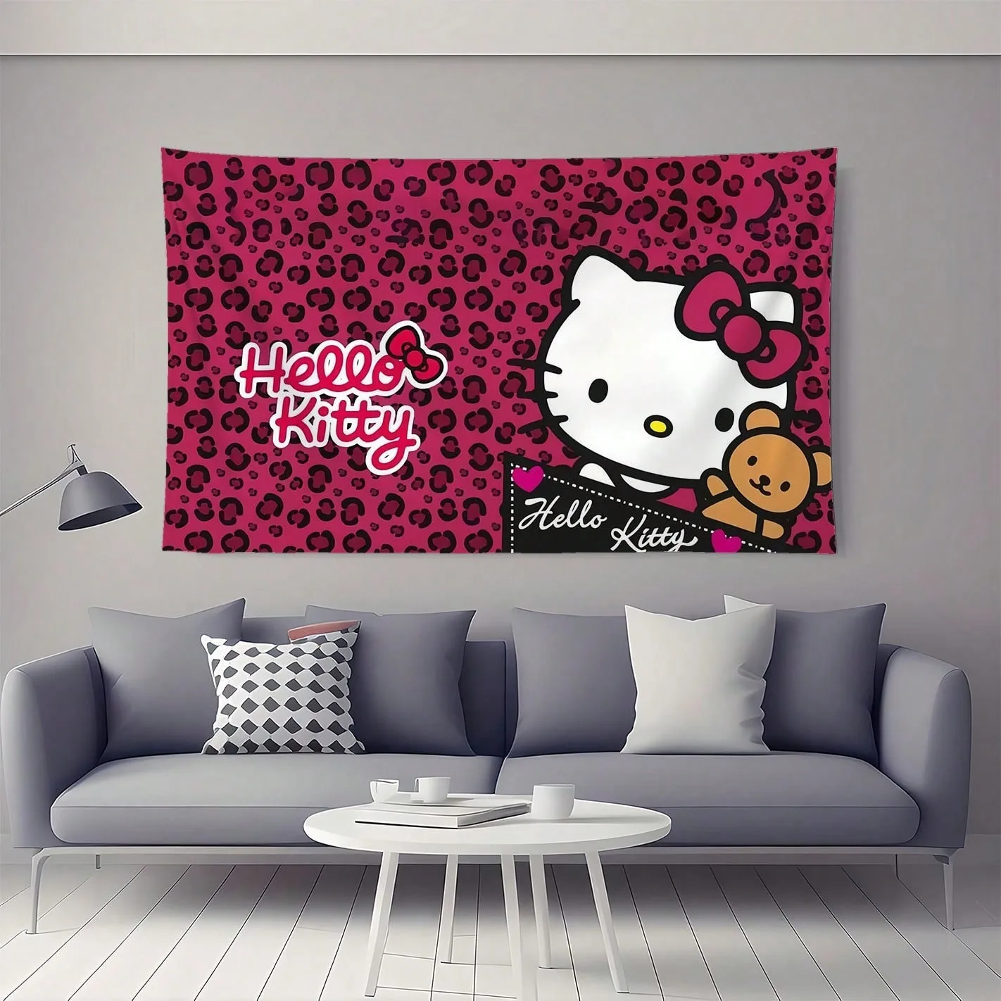 مينيسو سانريو مرحبا كيتي الوردي Kawaii نسيج الحديثة بوهو حفلة غرفة المعيشة غرفة نوم الديكور هدية لمحبي كيتي #6