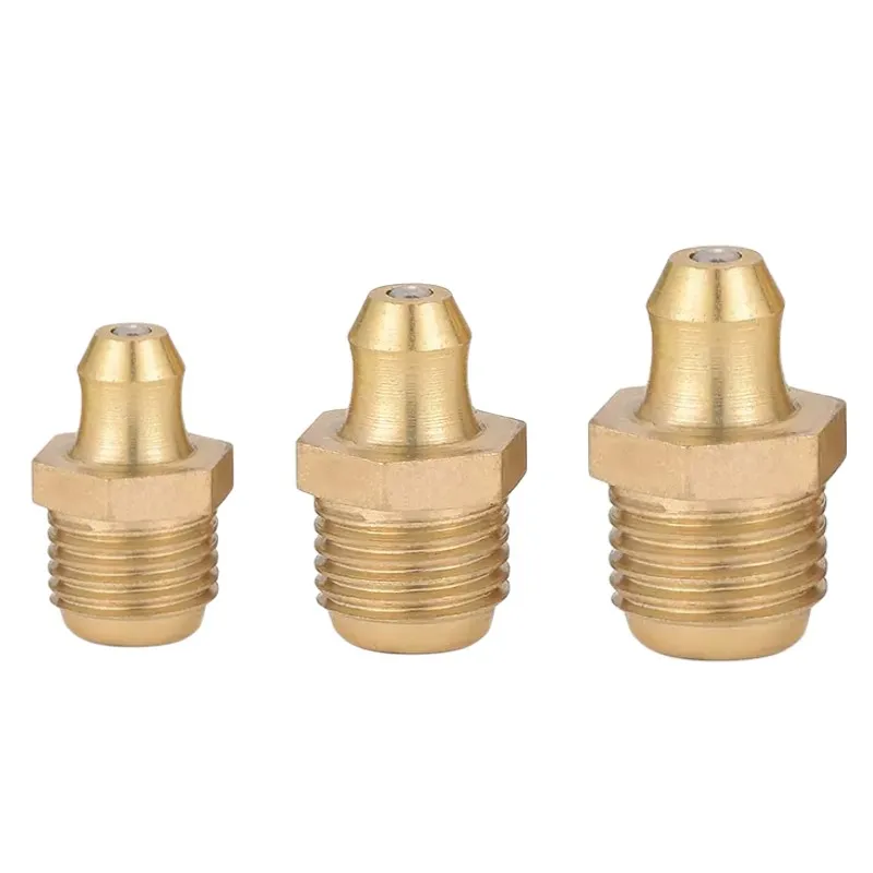 Straight Brass Male Thread M4 M5 M6 M8 M10 M12 M14 M16 M18 M20  Brass Hydraulic Zerk Grease Nipple Fittings