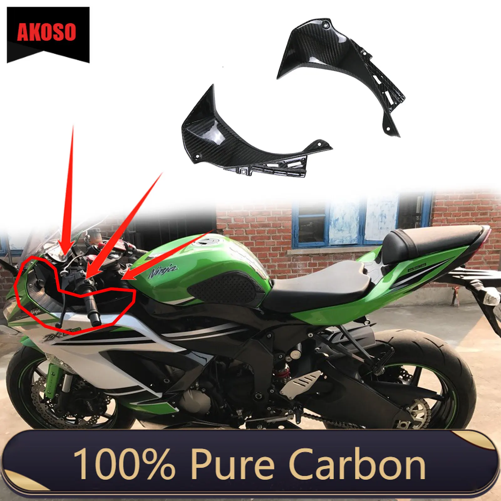 

100% Full Dry 3K Carbon Fiber For Kawasaki ZX6R 2019 2020 2021 2022 Fairings Motorcycle Accessories Parts Fairings Cowls Kit