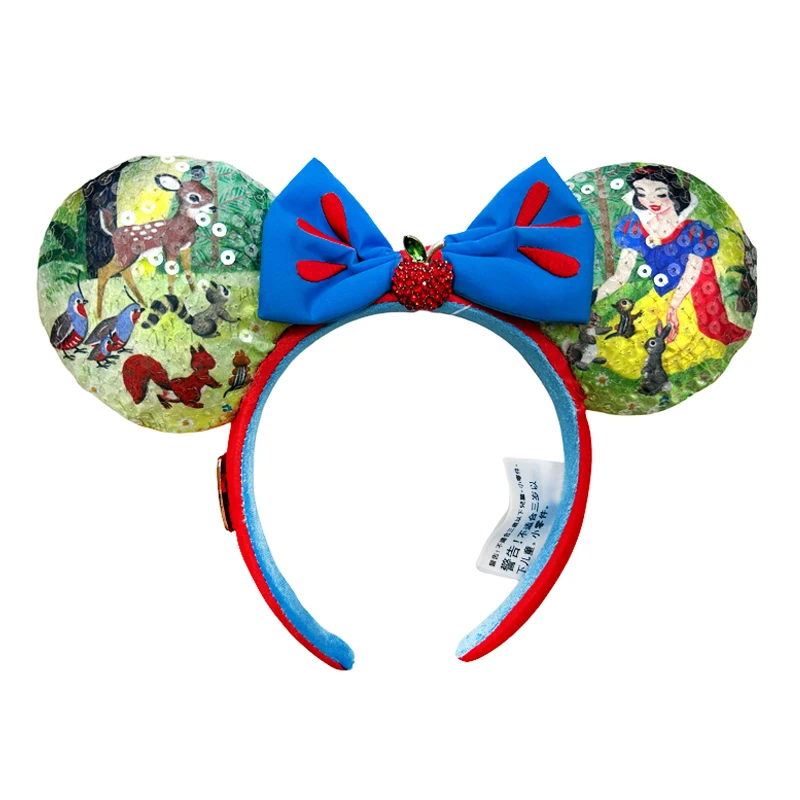 Disney Minnie Ears Headband Minnie pider web Night Lights Red Apple Bows COSTUME Headband Cosplay Plush Adult/Kids Headband Gift