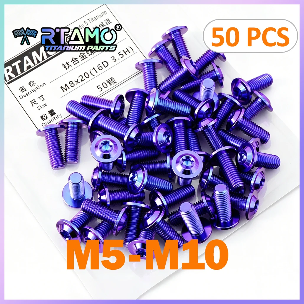 RTAMO Titanium Bolt M5 M6 M8 M10 Whole Sale Screw for Ride Bicycle Motorbike Modification Fastener