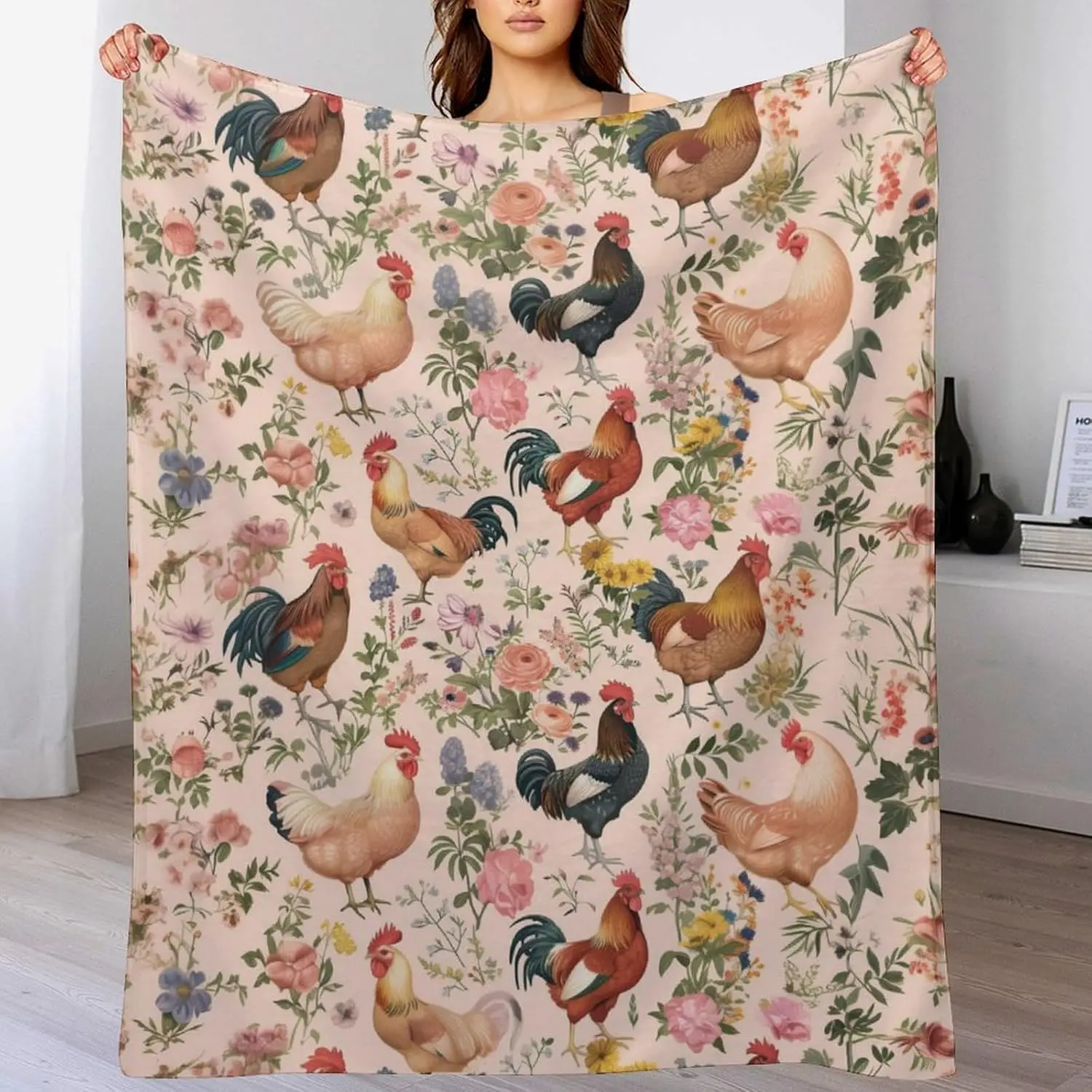 Beige Gray Geometric Totem Ethnic Style Throw Blanket for Living Room Modern Abstract Pattern Blanket Wrap