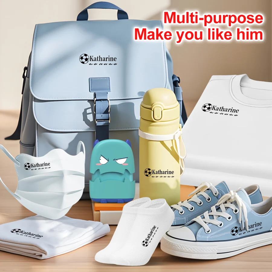 Custom Name Stamp, Quick-Dry Seal for Clothing, Backpack, Washable Label Stamper for School Supplies - view 5