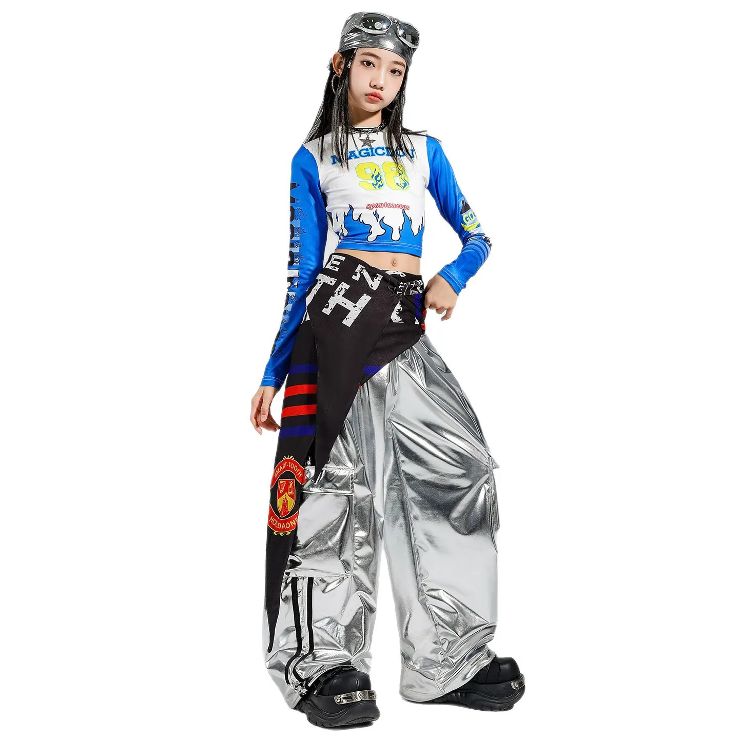 

Костюмы для джазовых выступлений для девочек, одежда для K-pop танцев, детская одежда для хип-хопа, сценические наряды