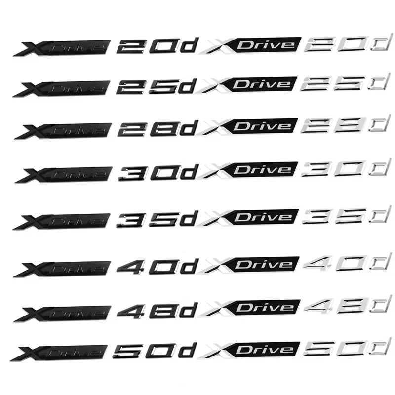 3d abs auto lado do carro fender emblema tronco traseiro emblema adesivo decalques para xdrive 20d 25d 28d 30d 35d 40d 48d 50d x1 x3 x5 x6 x7
