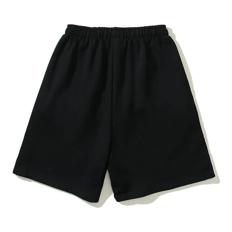 الرجال عالية الجودة فضفاض Sweatpants الصيف الاتجاه السراويل زوجين بسيط مطبوعة متوسطة السراويل عارضة أزياء خمس نقاط السراويل