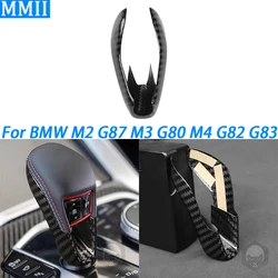 For BMW M2 G87 M3 G80 M4 G82 G83 2021-2025 Real Dry Carbon Fiber Gear Shift Knob Cover Car Interior Retrofitting Accessories