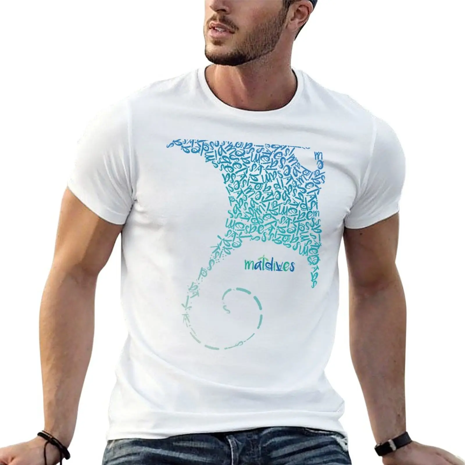 tshirt Maldives funny t anime shirts for man T-Shirt Manta graphic