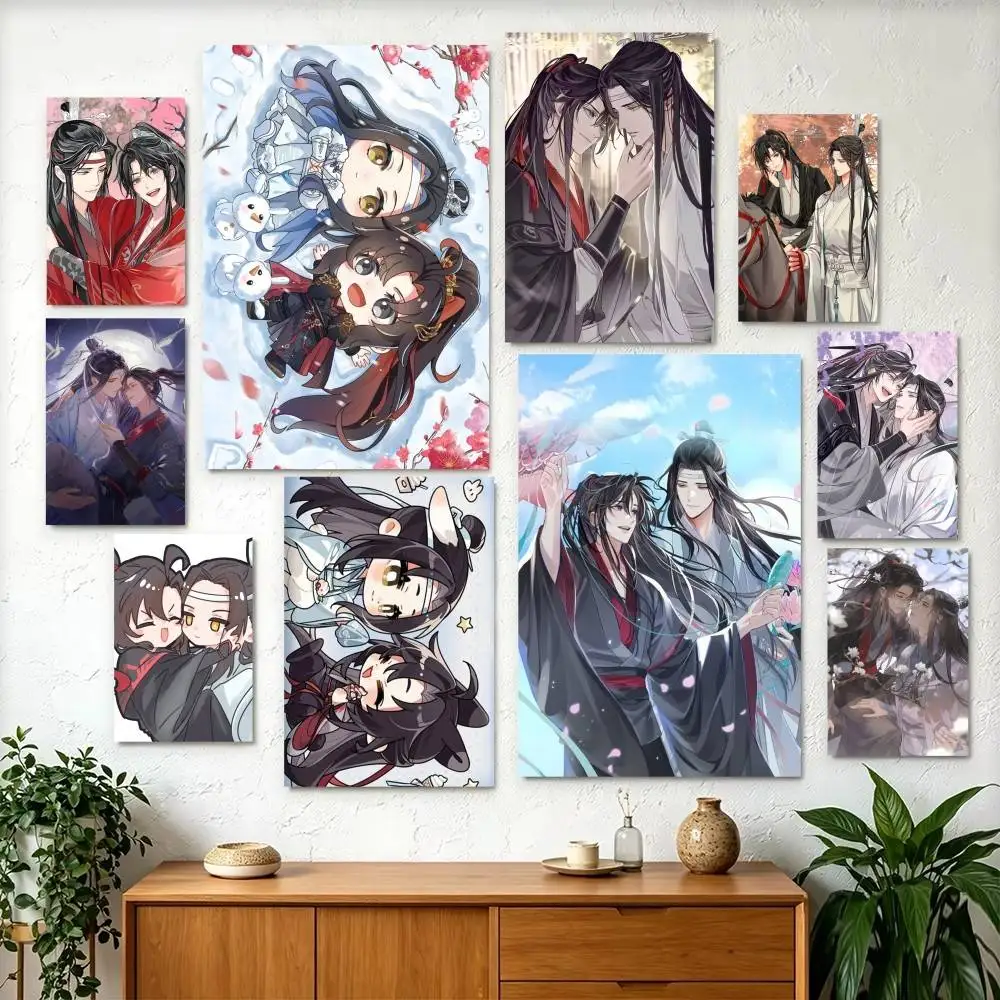 Mo Dao Zu Shi Lan Wangji Wei Wuxian Poster Perfect Space Sticker Self Adhesive for Office Home Theater Wall Art Decor Fancy Gift