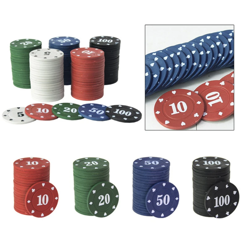 100 Uds. Chips de póquer de Texas de 40mm con caja fichas de juego de Casino de plástico a prueba de agua Baccarat juegos de mesa entretenimientos caja acrílica
