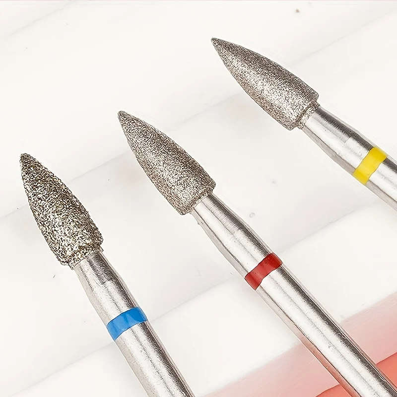 Kit-3PCS Diamond Nail Drill Bits for Manicure Electric Nail Drill Bits Accessory Pedicure Machine Nail File Gel Remover Tool