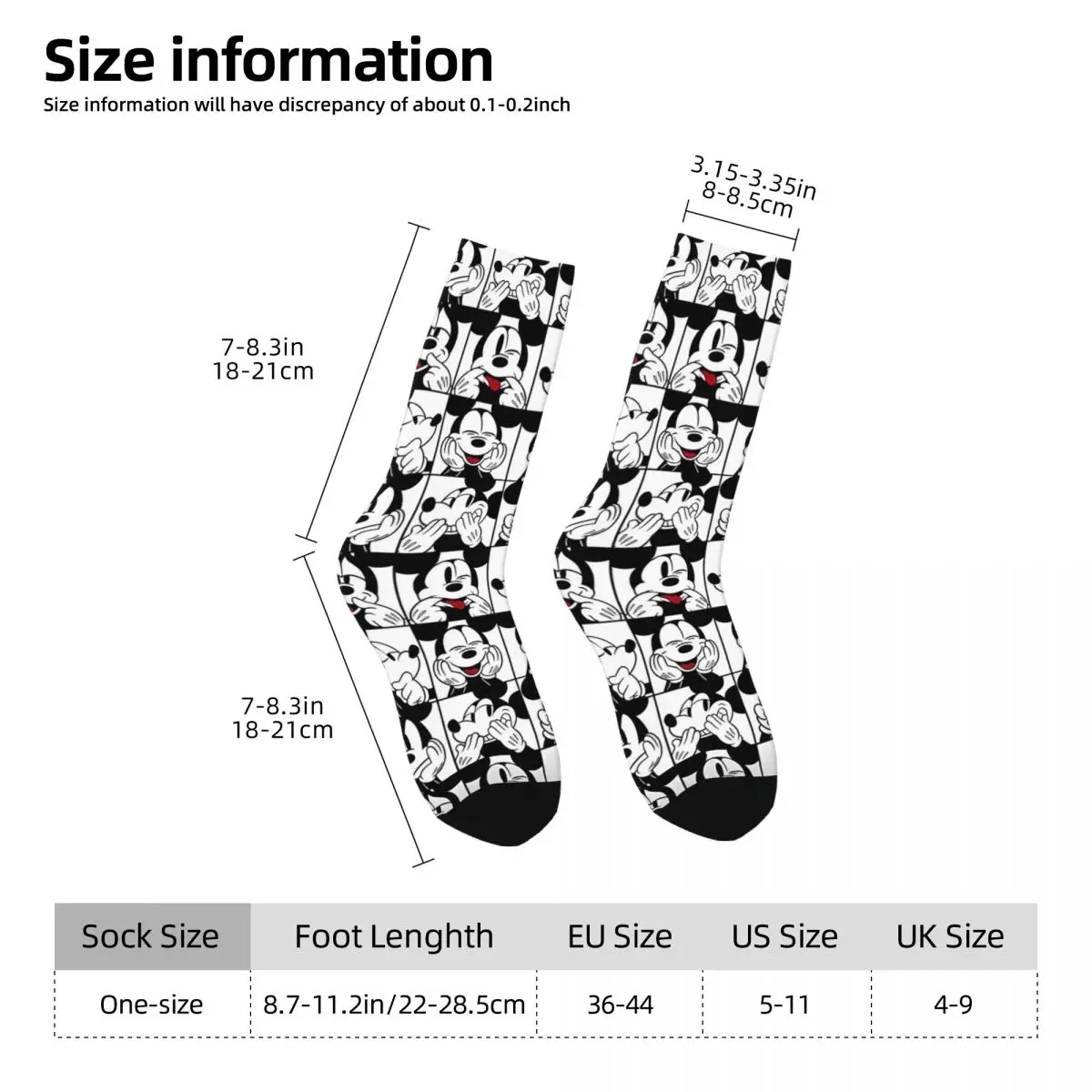 Mickey Mouse Socks Funny Stockings Autumn Non Slip Adults Men Socks Breathable Design Climbing Socks