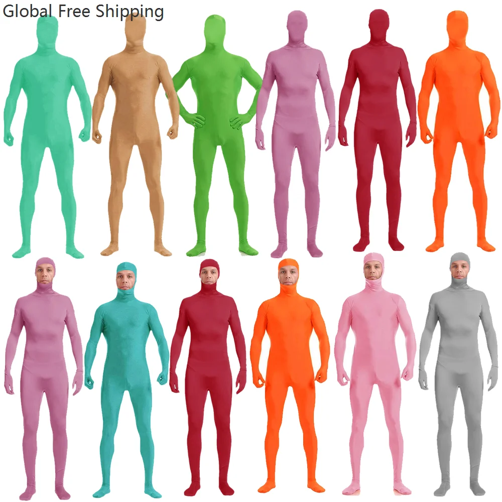 

Fluorescent Zentai Invisible Bodysuit Adult Children Role Play Costume Tights Halloween Tights Ninja Black Stretch Bodysuit 2026