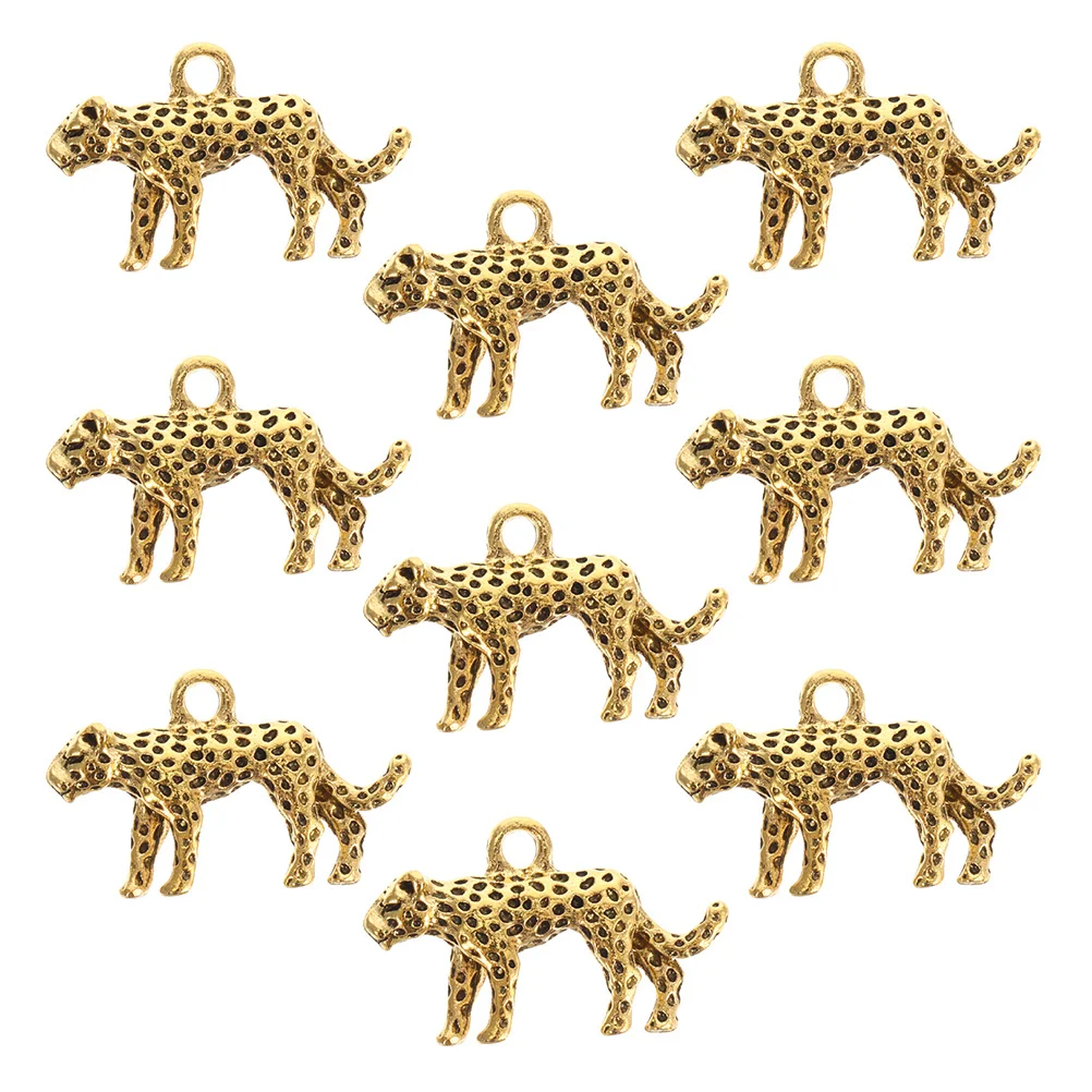 

20Pcs Leopard Charms Metal for Crafts DIY Jewelry Accessories Necklace Bracelet Handbag Hanging Decorations Retro Style Pendants