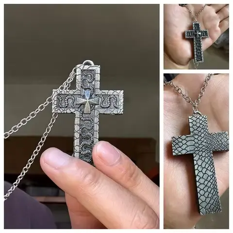 3D-metall Thanos-inspirerat gotiskt hängehalsband – dolt fackkors, bläckfisktentakeldesign, vintage steampunk-smycken 6 best sales halsband - №5