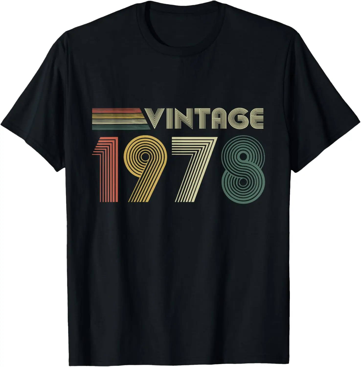 

Vintage 1978 Birthday Graphic Tee Men's Cotton Breathable Short Sleeve T-Shirt Trip Wear