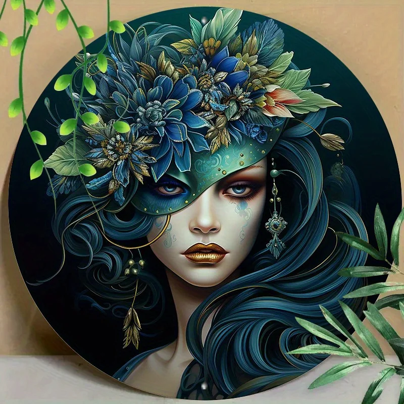 

Colorful Faces Aluminum Wall Art, Round Metal Decor for Home, Living Room, Coffee Shop, Office - Mixed Colors