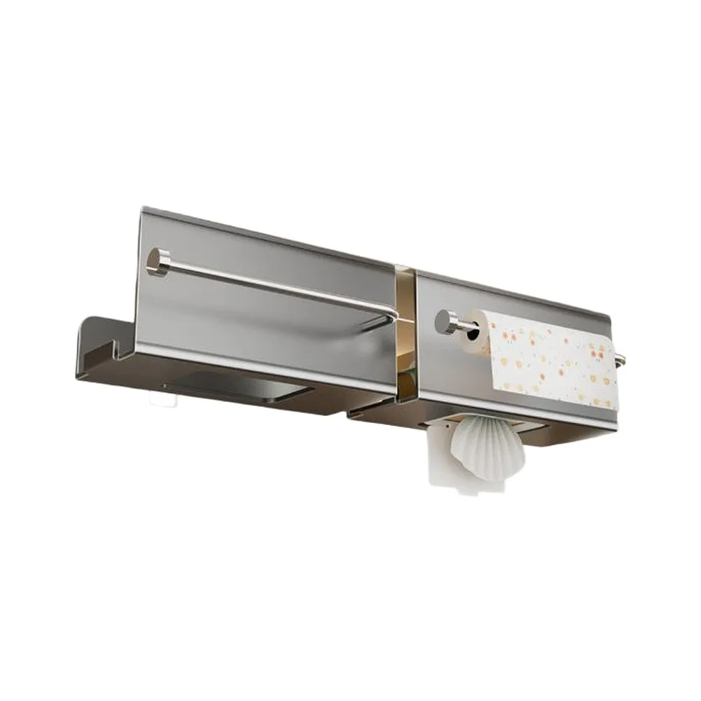 Sturdy Carbon Steel Paper Towel Holder Designed for Vertical Storage on Smooth Surfaces Without Drilling or Damage
