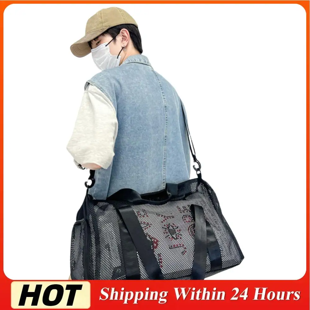 

Сетчатая дорожная спортивная сумка, ночные сумки для выходных с отделением для обуви, сумка-мессенджер для фитнеса, разделительная сумка для сухого и влажного спорта для занятий йогой