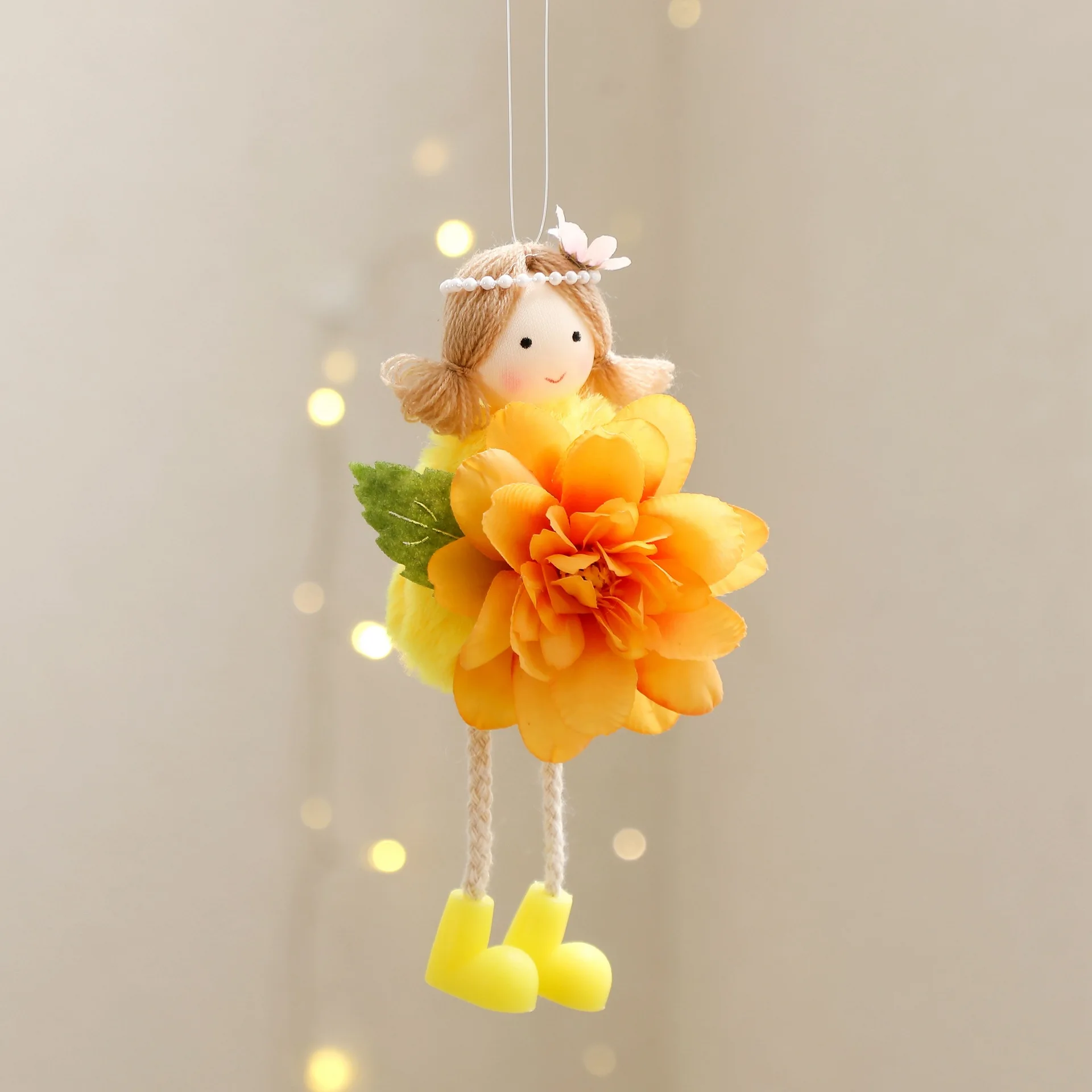 2024 Easter Flower Angel Girls Window Sitting Fairy Tree Hanging Figurine For Woman Gift Home Wedding Birthday Party Decoration