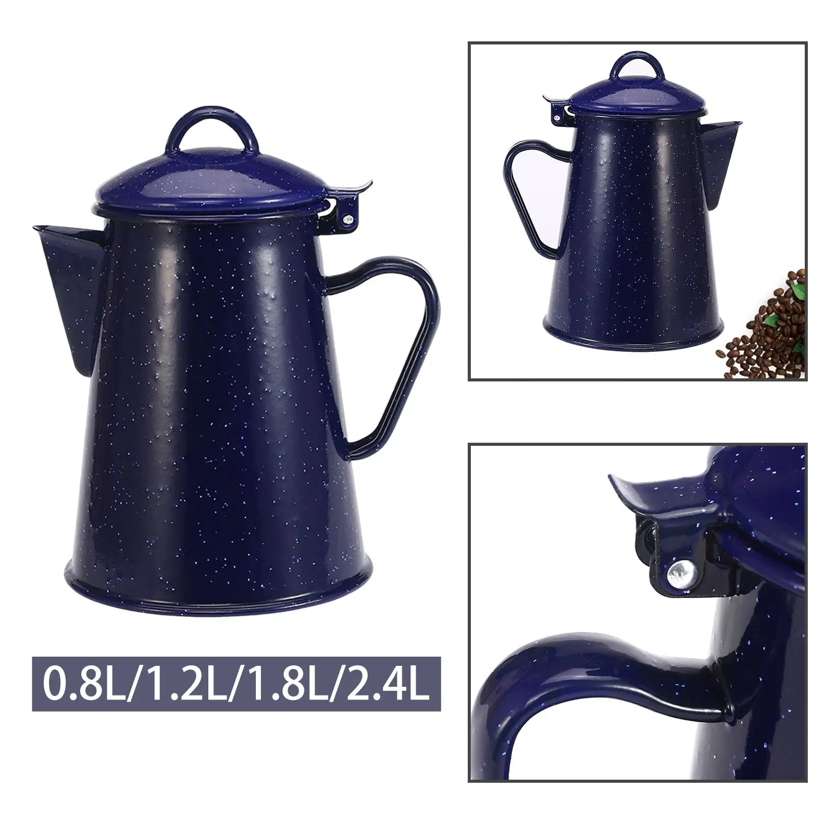 Enamel Coffee Kettle Cold Water Jug Teapot with Lid Multifunctional