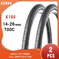 KENDA-Pneu De Bicicleta De Estrada, K193, 700 * 28C, 14 16 18 20 24 26 Polegadas, 1.25 1.5 1.75 1.95/700x25 32 35 38 40C, Pneus De Bicicleta De Montanha, 2PCs