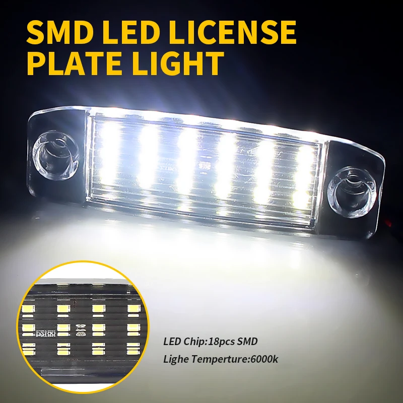 2pcs 12v White 18LEDs For Kia Sportage 2010-up For Hyundai Kona 2017- For i40 CW 2011- High Quality SMD Car License Plate Lights - view 3