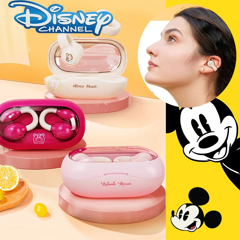 

New Disney Mickey Mouse Clip on Ear Bluetooth Headset Minnie Mouse Ultra Long Life Sports Bluetooth Headset Game Call Headset