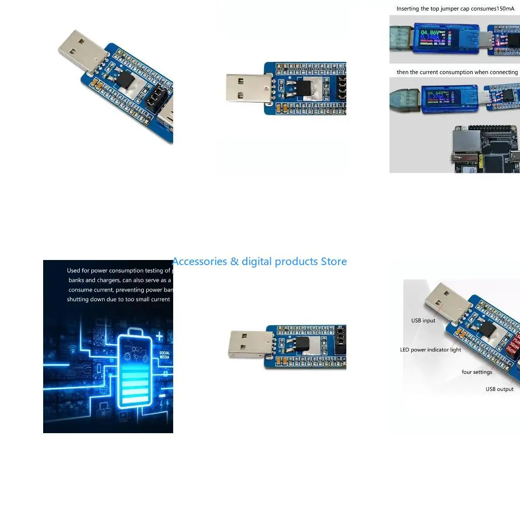 77JD Multiple Stage USB PowerBanks Load Simulators Stops Unwanted Shutdown 25mA 50mA 75mA 150mA Customizable Current Output