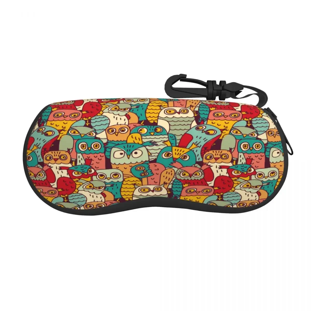 

Unisex Glasses Bag Protective Case Funny Owls Group Color Seamless Pattern Portable Sunglasses Box Reading Eyeglasses Box