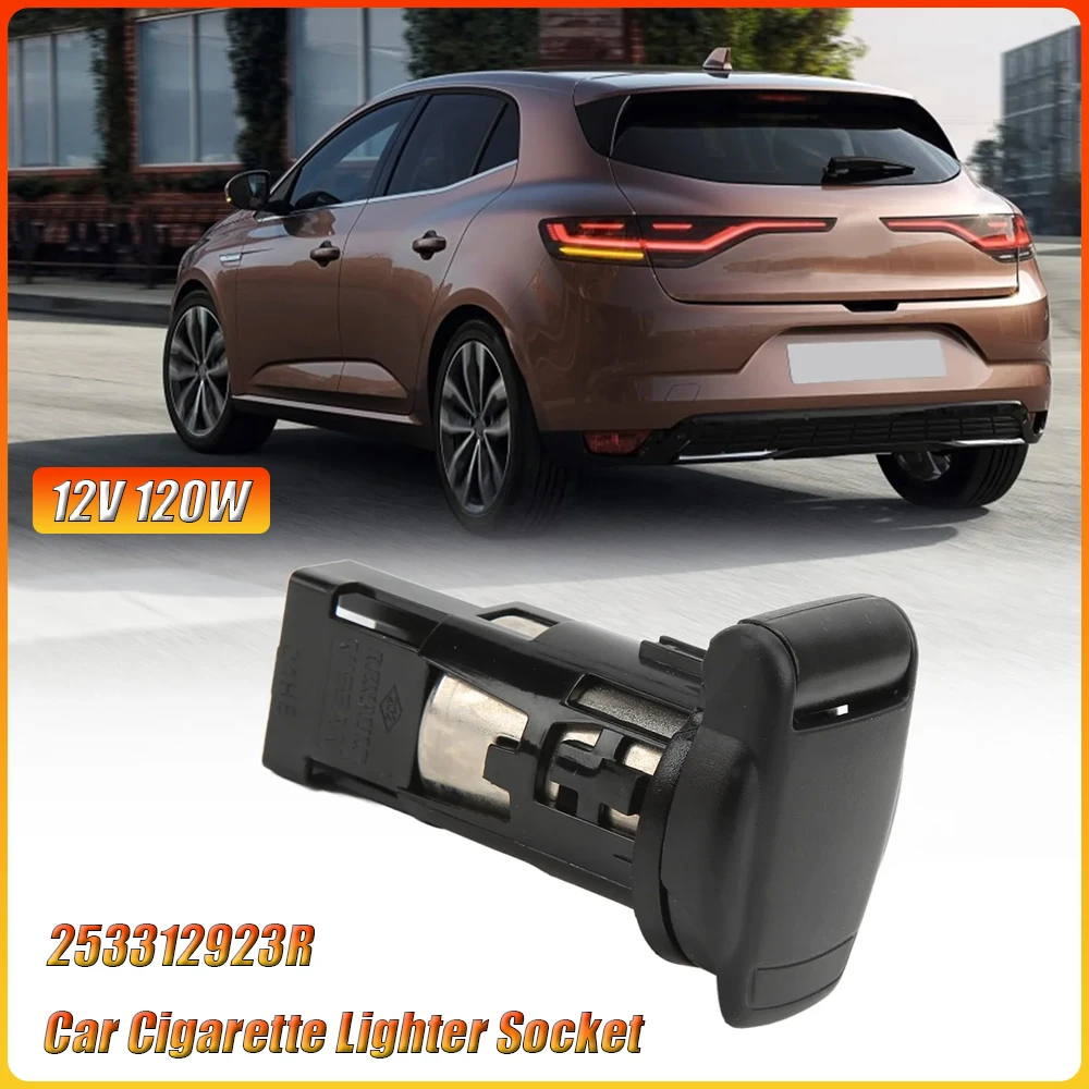 For Renault Megane 12V Car Cigarette Lighter Socket 12V 120W High Efficiency Power Socket Replacement 253312923R