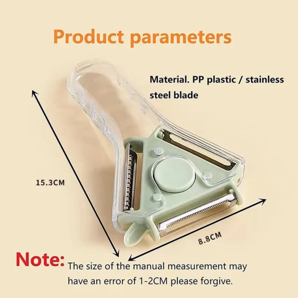 مقشرة ومبشرة مطبخ اقتصادية 3 في 1 - قطاعة خضروات وفواكه دوارة، مقشرة وتقطيع، أداة مطبخ متعددة الأغراض #2