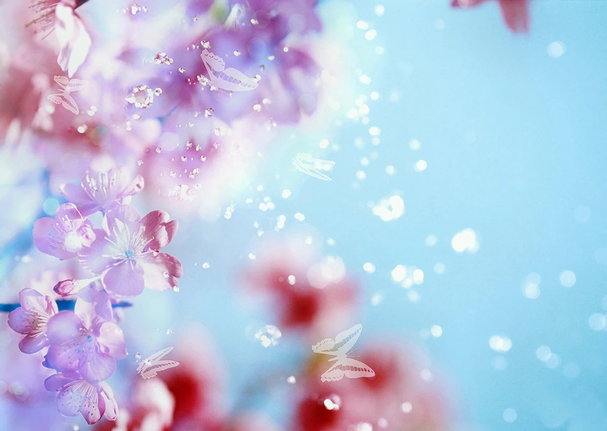 Arrière-plan de photographie de style panting pour adultes et enfants, papillon de fleurs de fleurs, toile de fond de photographie de printemps, art scénique, portrait de dame, studio photo