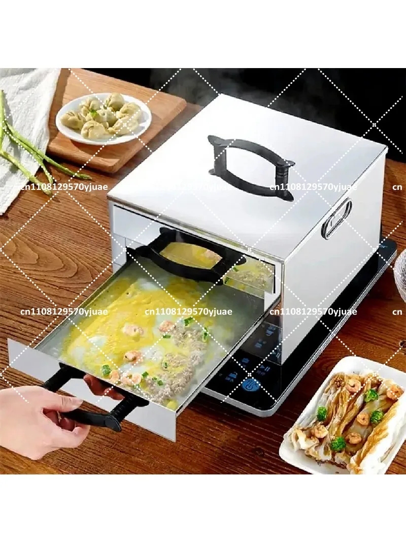 Stainless Steel Rice Noodle Machine Household Mini Steamer Plate Tool for Making Fresh Rice Noodles