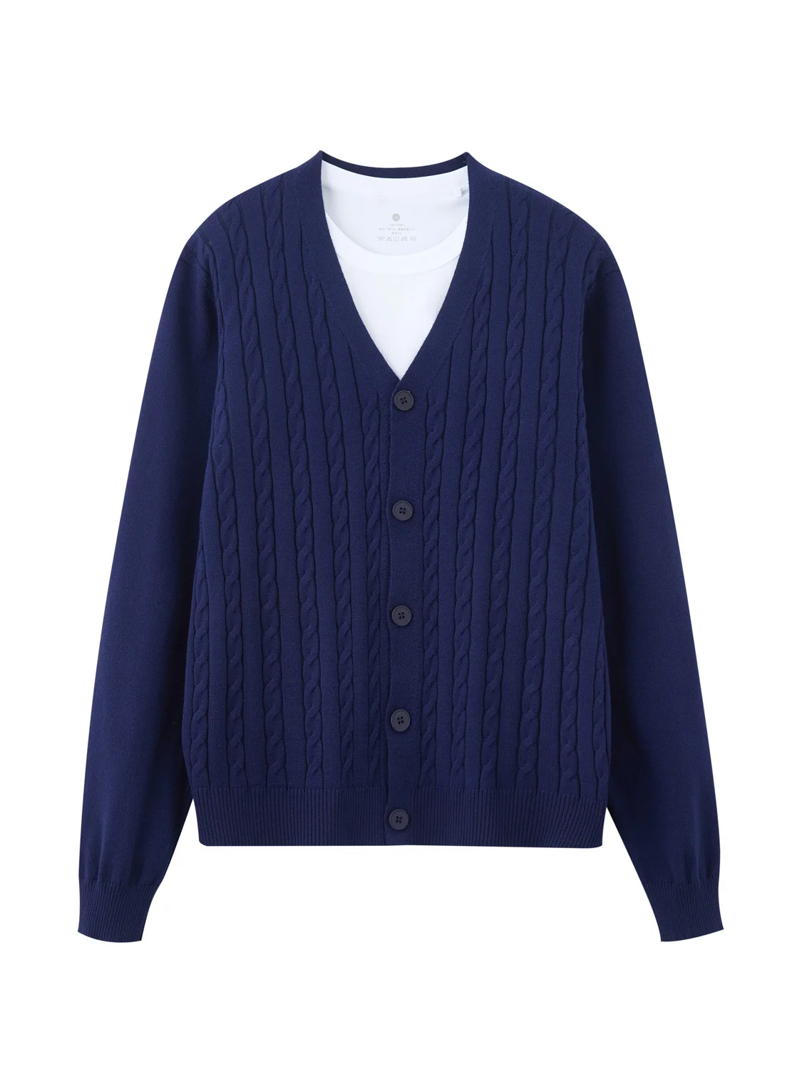 

Простой зимний мужской вязаный свитер, осенний корейский льняной узор, верхняя одежда, повседневная одежда V-Ne Long Sve, теплое полиэфирное волокно