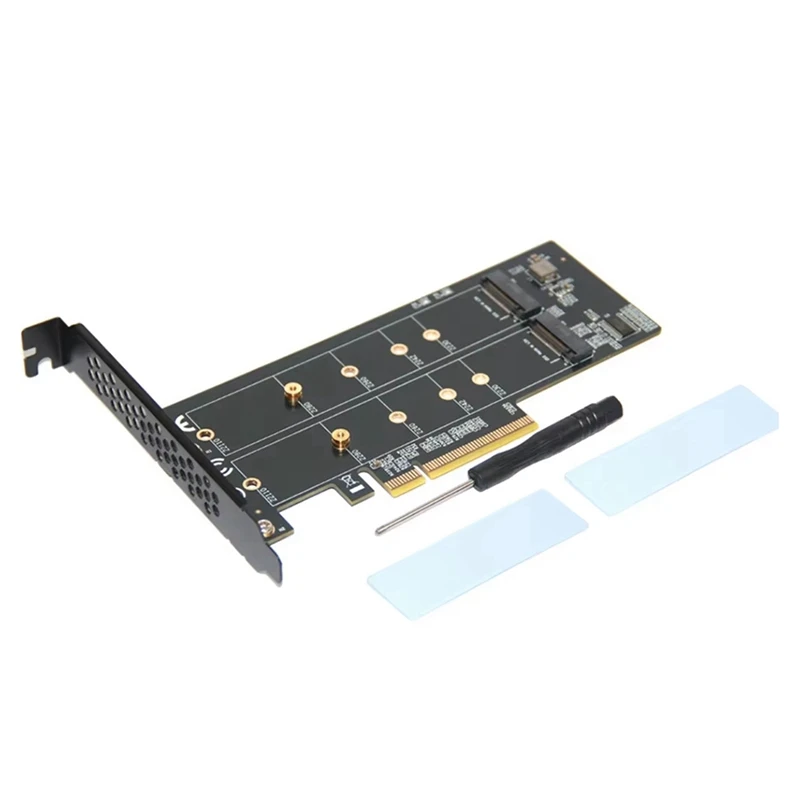 1 to 2x NVME Expansion Card PCle4.0 X8 for M.2 NVMe SSD PC X1 X4 X8 Expansion Card PCIe 3.0 for 2230 2242 2260 2280