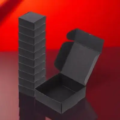 20 قطعة صندوق تعبئة أسود صديق للبيئة صندوق تعبئة بريد لصناديق الشحن خفيفة الوزن ولكنها حواف أنيقة