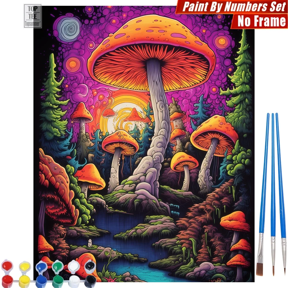 

Fantastic mushroom forest Digital Oil Paints Set - Colorful whimsical magical Relaxing Activities Teacher'S Day Gift For Teacher