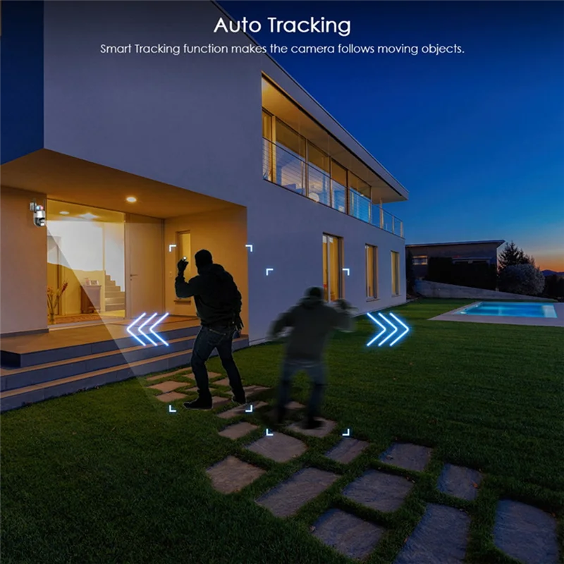 

New 8MP 4K Dual Lens WiFi Camera 8X Zoom Security IP Camera Auto Tracking Audio Video Surveillance Camera-EU Plug