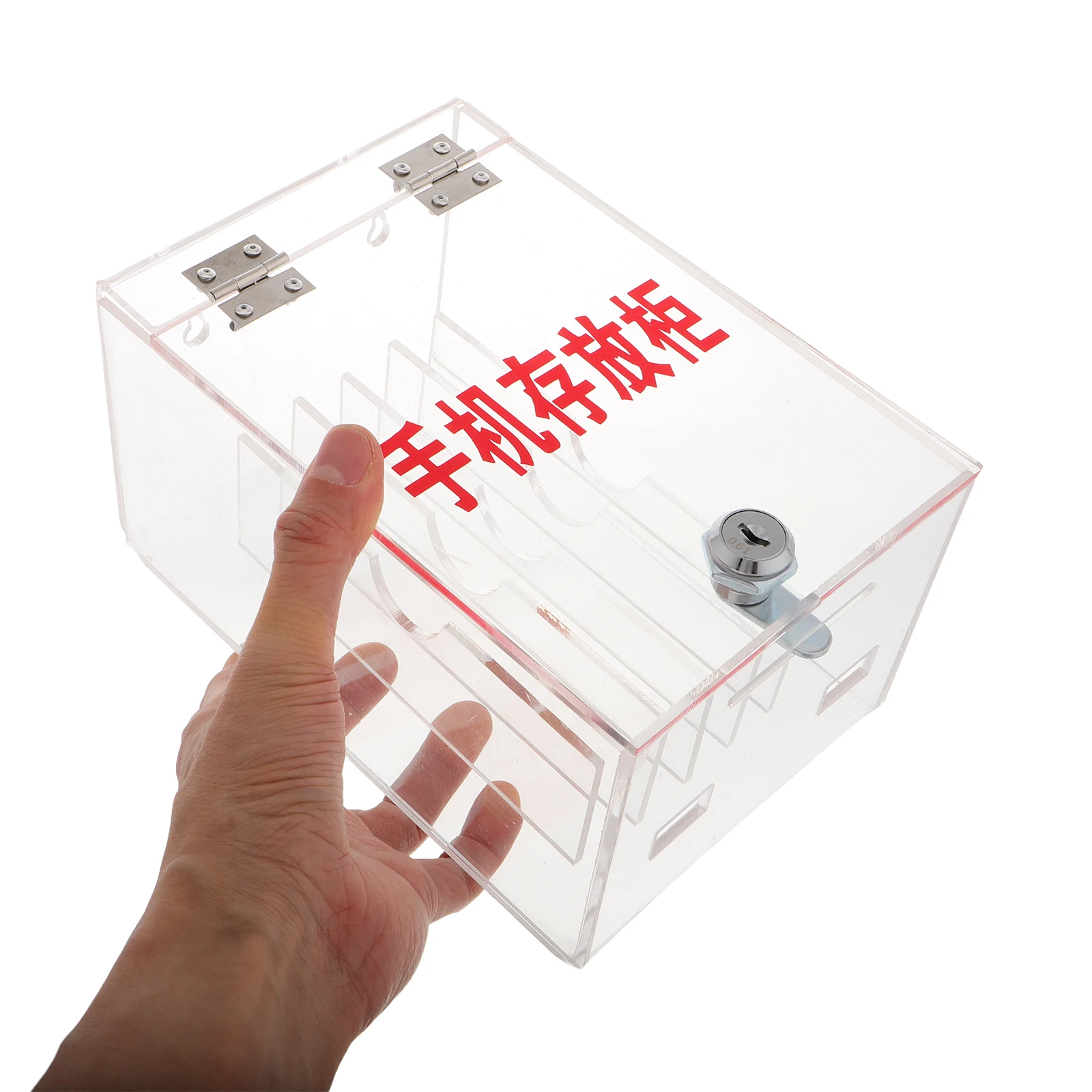 

Mobile Phone Storage Lockable Cell Locker Portable Cabinet Acrylic Staff Holder Large Capacity Clear Acrylic Phone Locker Box