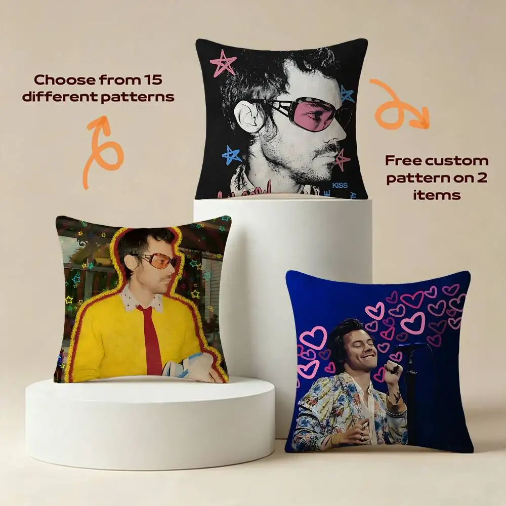 H-Harry Style-s Love On Tour Square Sofa Pillow Cover Solid Color Living Room Home Decor Cushion Case