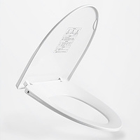 Heated Toilet Seat Warm Smart Bidet Lid with Night Light Adjustable Temperature Silent Close Elongated Lid Cover for Bathroom