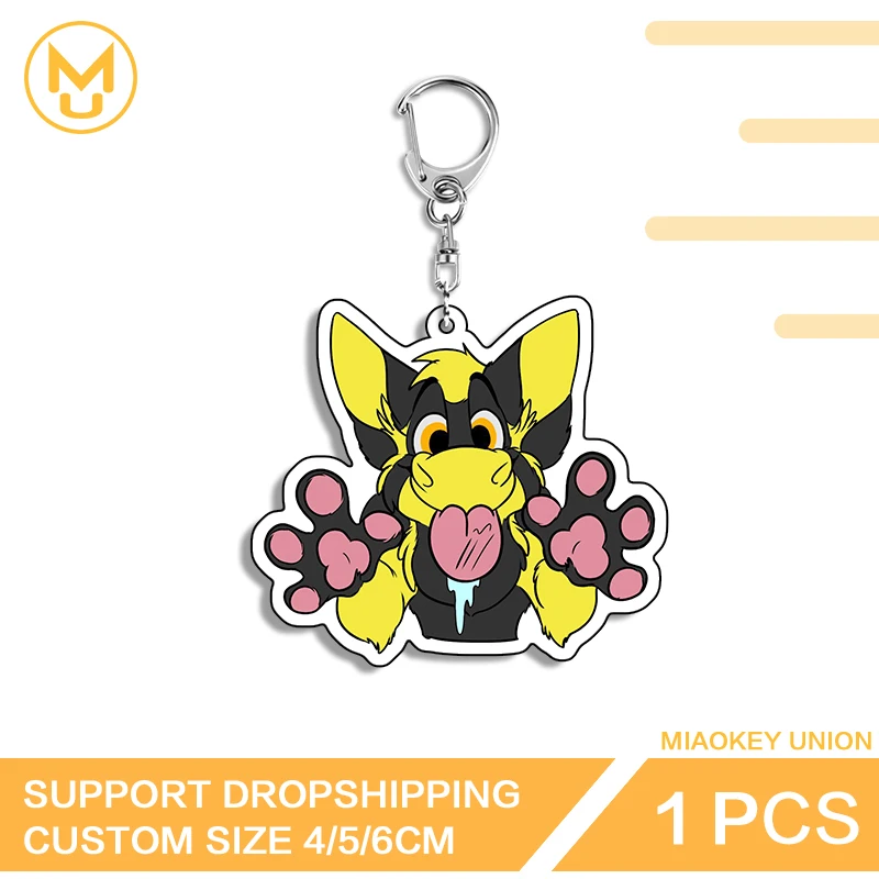 Kawaii Furry Q Edition Edgy Unique Innovative HD Pattern Waterproof Double Sided Key Chains Enthusiastic Anime Decorations