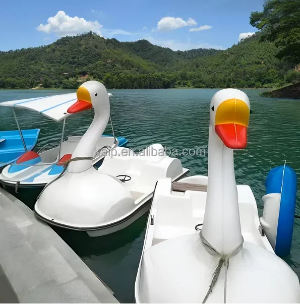 Fiberglass 2 Person Boats Self-Draining Electric Swan Dolphin Duck Pedal Boat floating pontoon water inflatable pool aqua