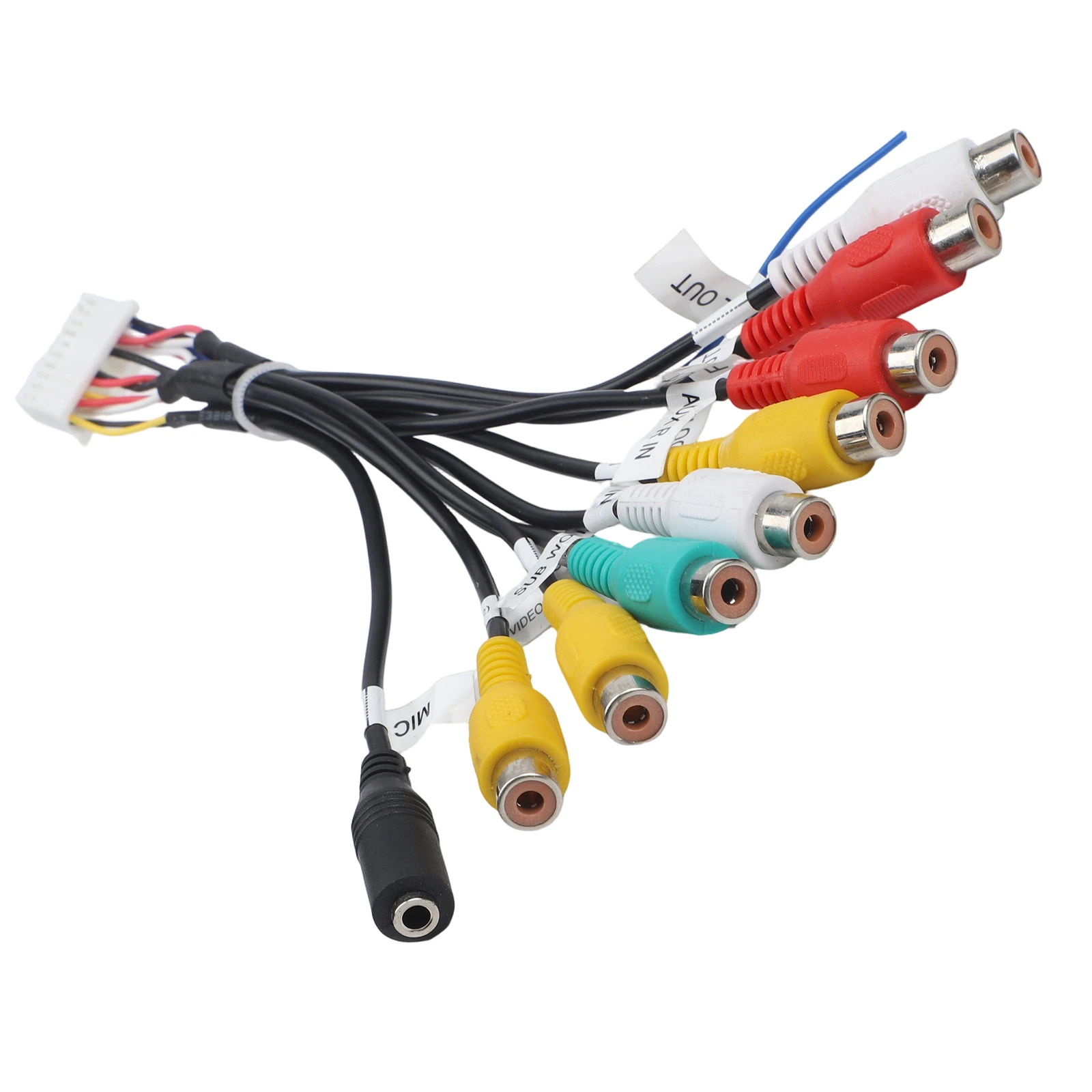 Car Aux Adapter Cable With RCA- Output And Microphone For Junsun Radio Frame Hands Free Calling Audio Connection Tool