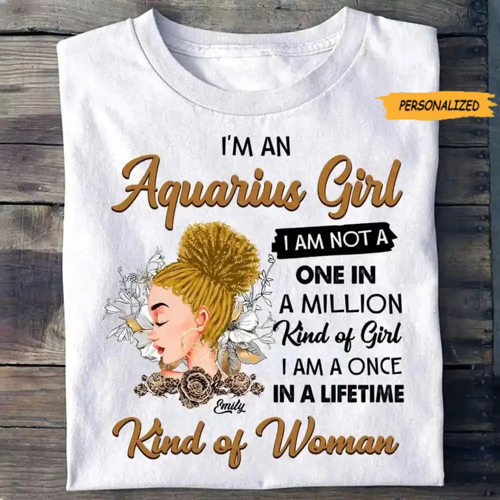Personalized I'm An Aquarius Girl Custom T Shirt Zodiac Sign For Women Birthday vintage Washed Stylish Soft Unisex Comfortable