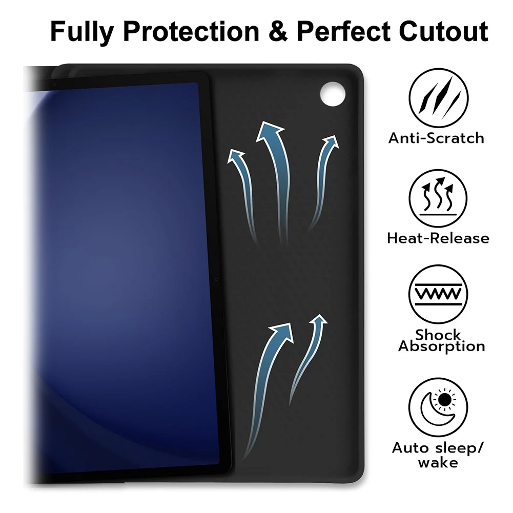 For Samsung Galaxy Tab A9 Plus 11 Inch Case with Bluetooth-Compatible Keyboard Cover Auto Sleep/Wake Smart Cover W/Pencil Holder