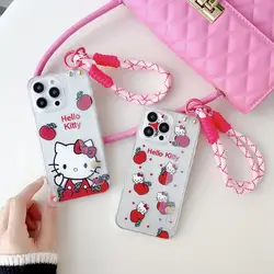 For Google Pixel 8 7 3 4 5 6 7 Pro A XL 4G 5G Cute Hello Kitty Case Wrist Strap Holder