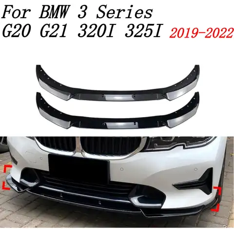 BMW 3 시리즈 G20 G21 320i 325i 2019-2022용 프론트 범퍼 립 스플리터 디퓨저 스포일러 범퍼 가드 보호대 액세서리