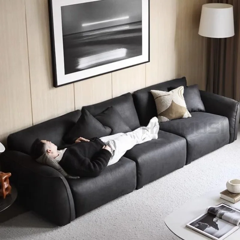 Wabi Sabi Wind Living Room Apartment Three-person Small Apartment Cloth Sofa